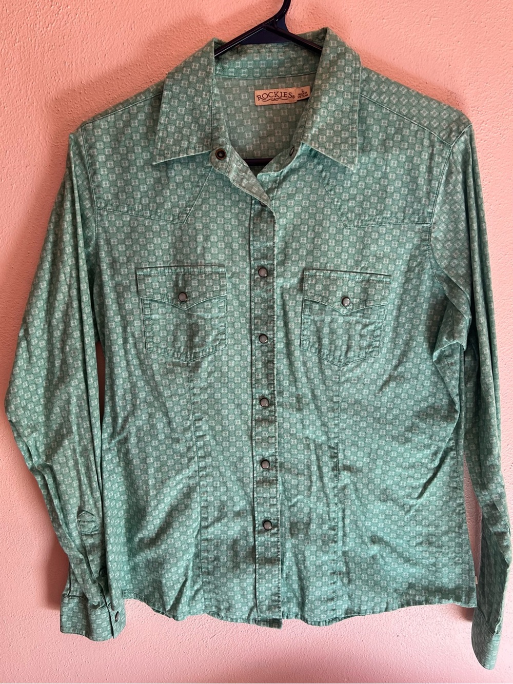 Rockies Mint Green Western Snap-Front Shirt